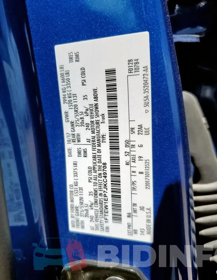 1FTEW1EP7JKC49708 Photo# 12