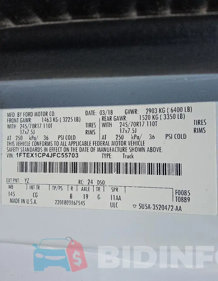 1FTEX1CP4JFC55703 Photo# 12