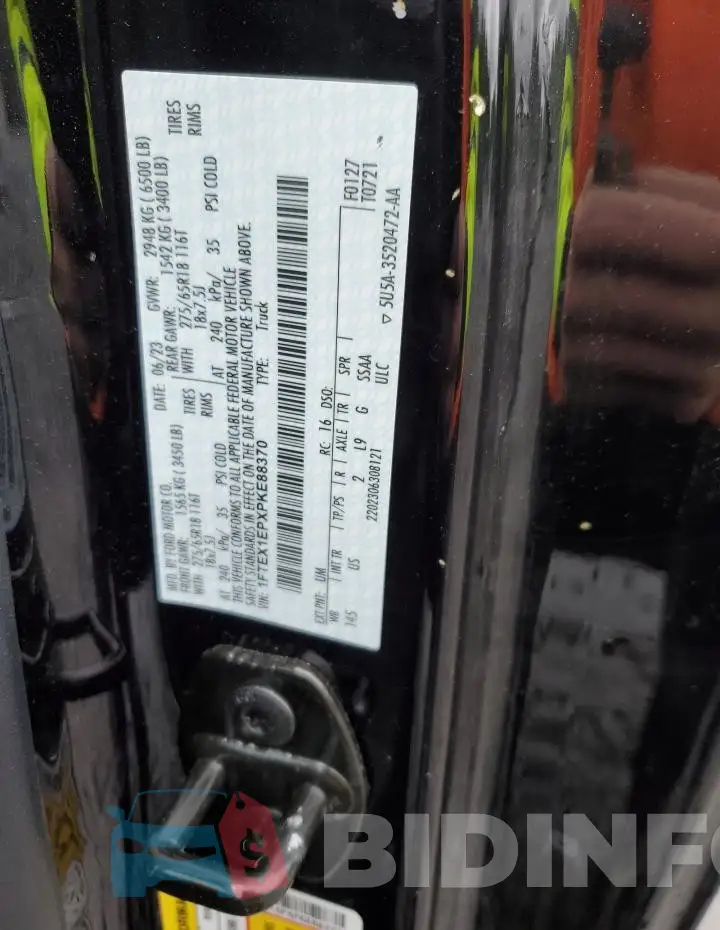 1FTEX1EPXPKE88370 Photo# 12