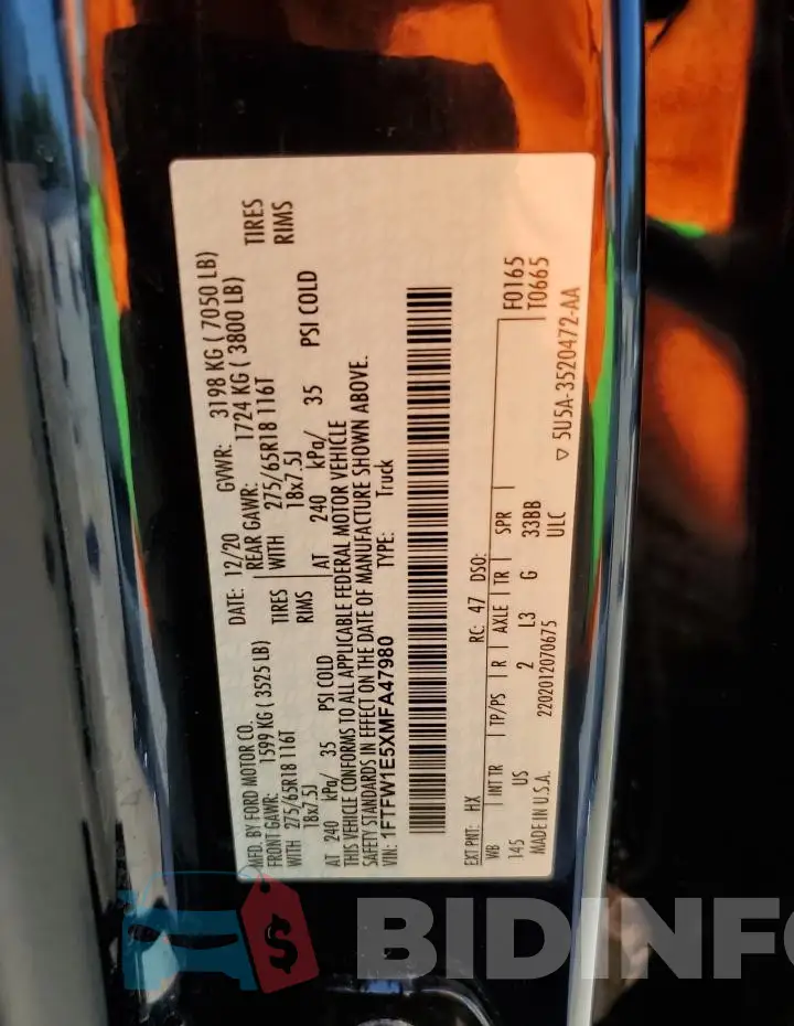 1FTFW1E5XMFA47980 Photo# 12