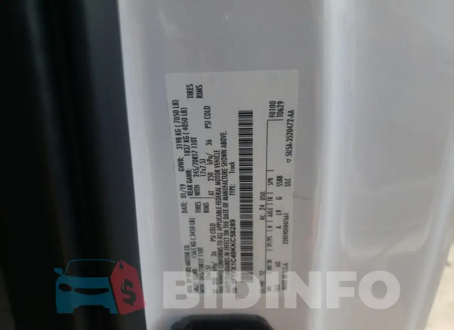 1FTFX1C49KKC58289 Photo# 12