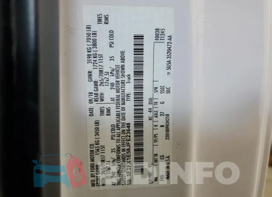 1FTFX1E58JFE23648 Photo# 12