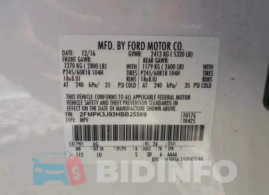 2FMPK3J93HBB25569 Photo# 13