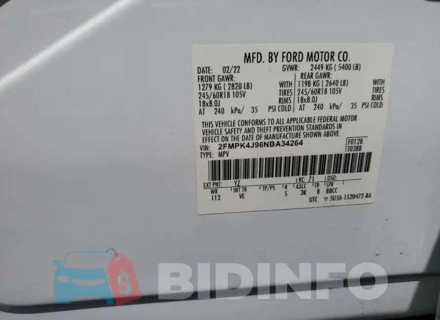 2FMPK4J96NBA34264 Photo# 14