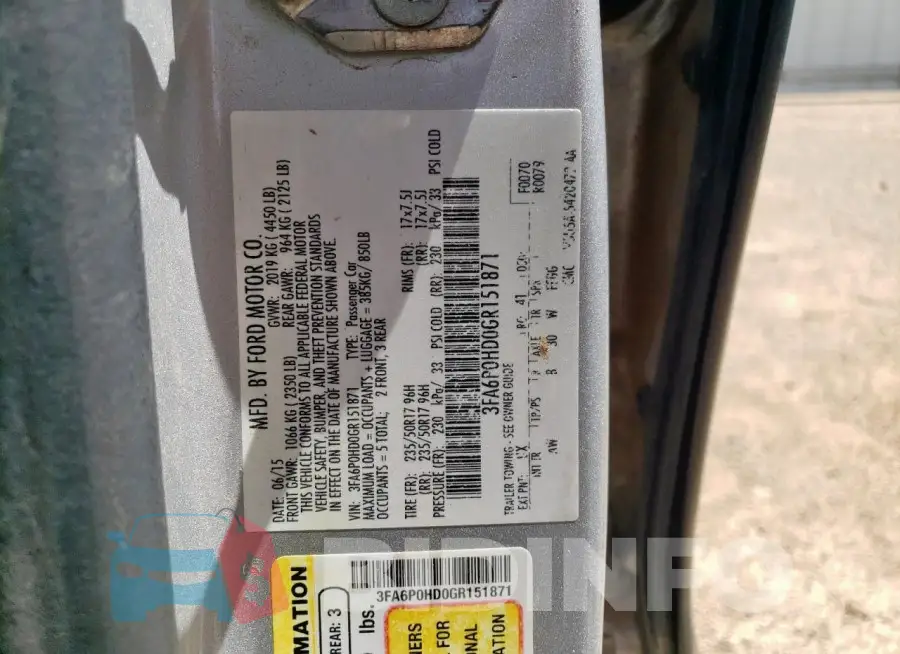 3FA6P0HD0GR151871 Photo# 12