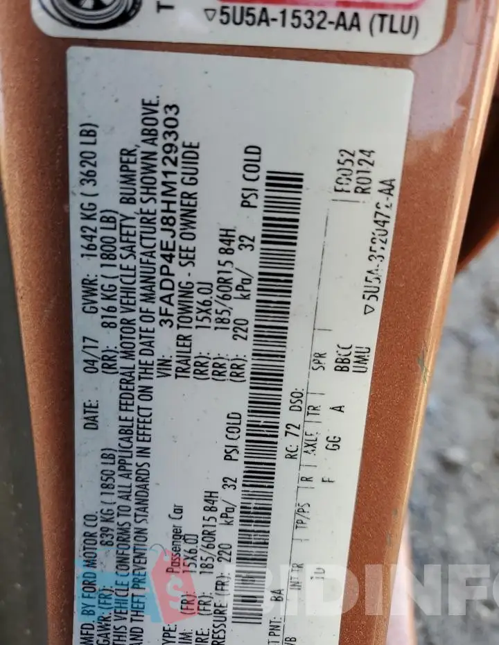 3FADP4EJ8HM129303 Photo# 12
