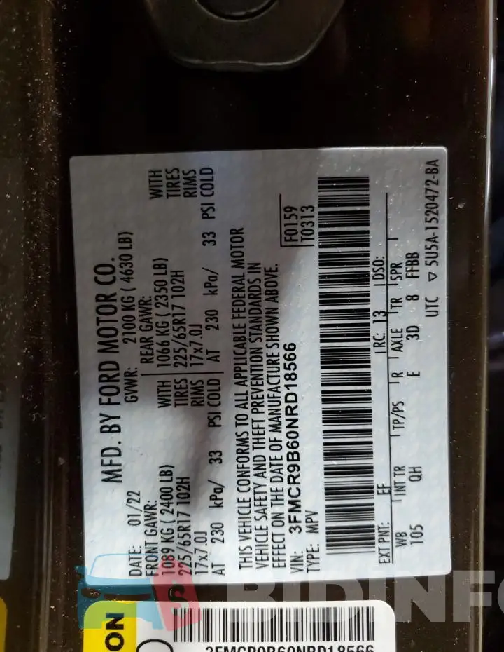 3FMCR9B60NRD18566 Photo# 13