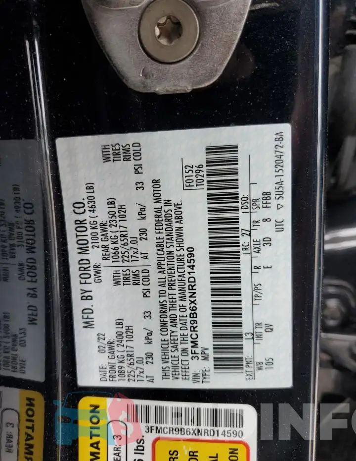 3FMCR9B6XNRD14590 Photo# 14