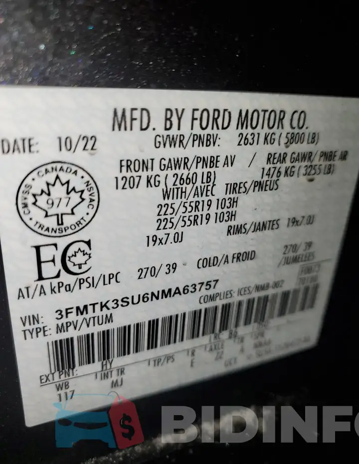 3FMTK3SU6NMA63757 Photo# 13