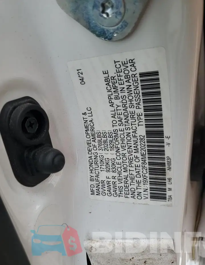 19XFC2F84ME202282 Photo# 12