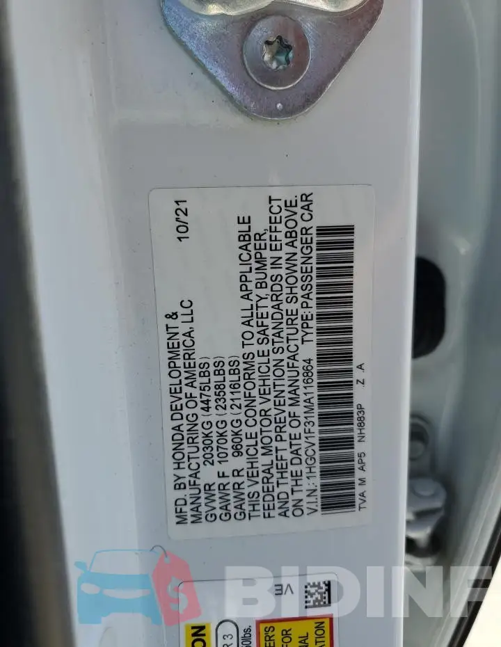 1HGCV1F31MA116864 Photo# 13