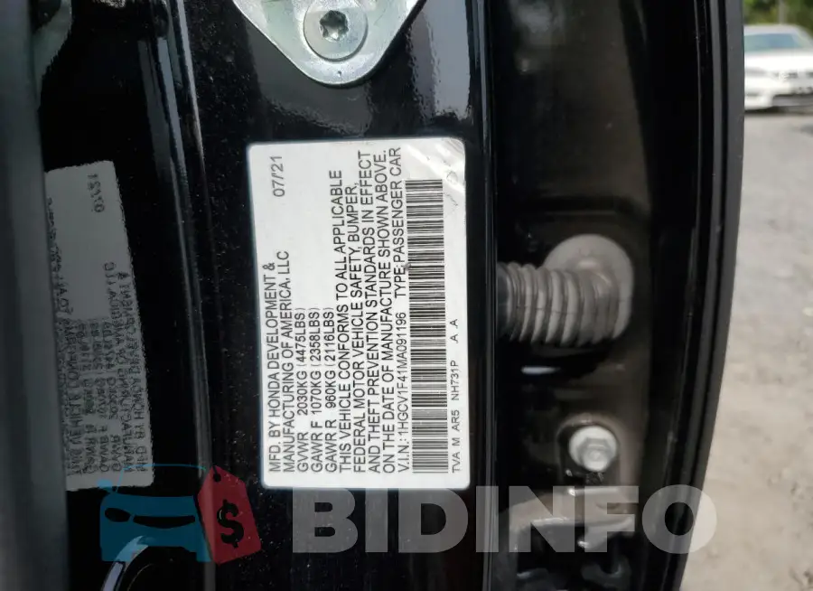 1HGCV1F41MA091196 Photo# 13