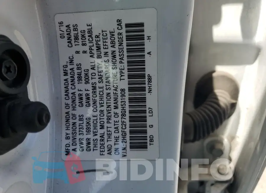 2HGFC2F78GH531908 Photo# 13