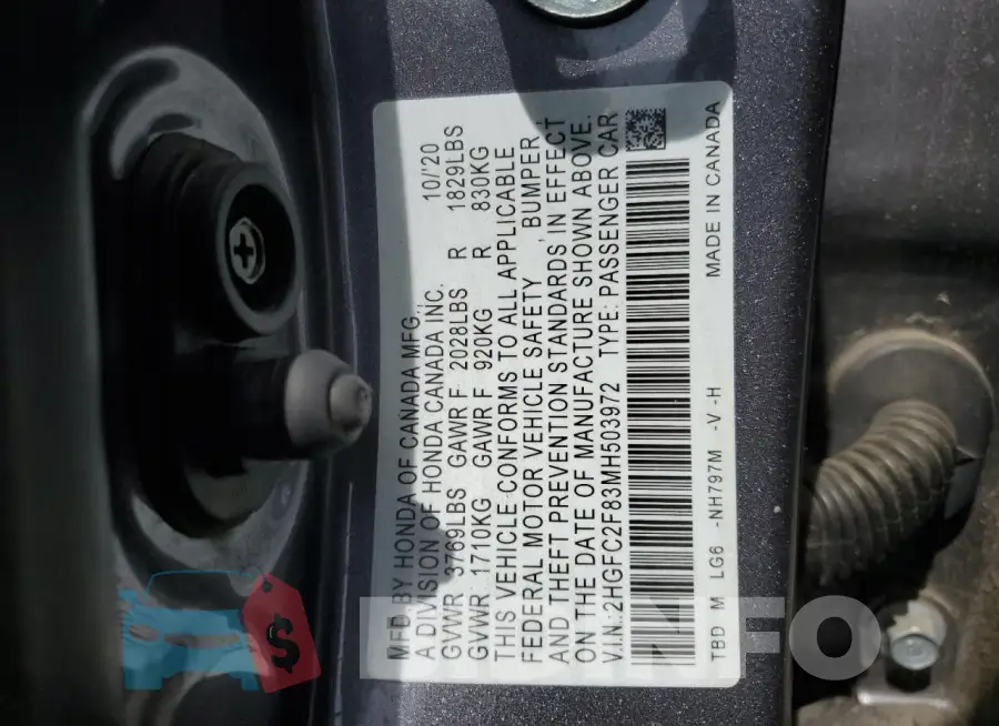2HGFC2F83MH503972 Photo# 12