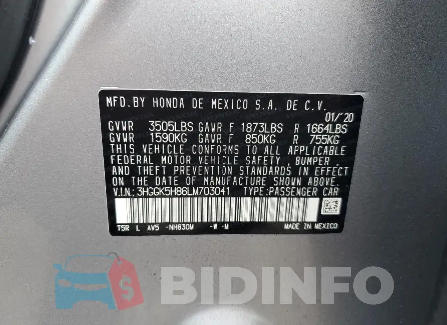 3HGGK5H86LM703041 Photo# 13