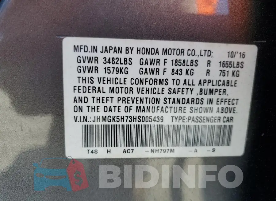JHMGK5H73HS005439 Photo# 13