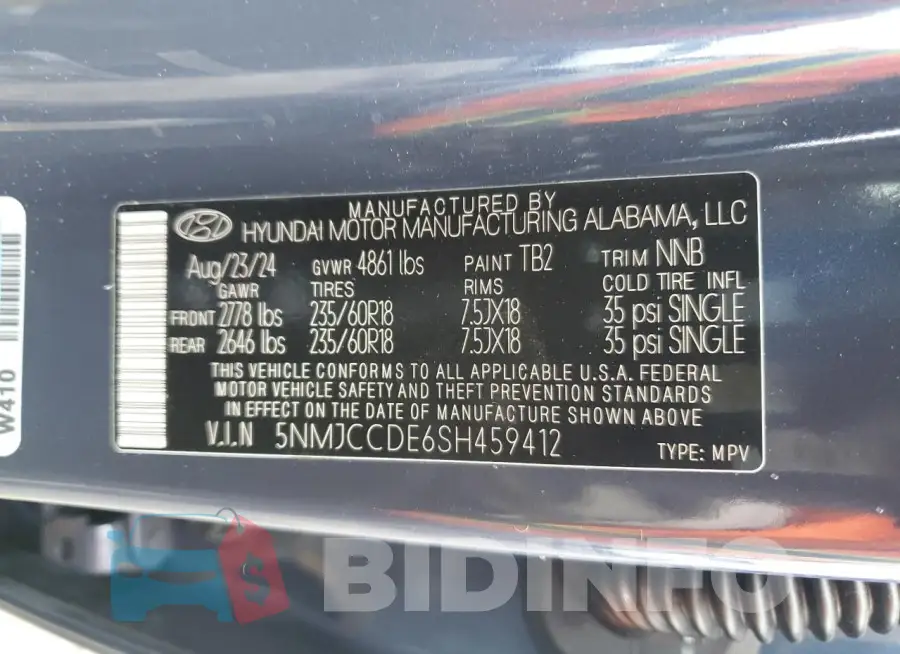 5NMJCCDE6SH459412 Photo# 13