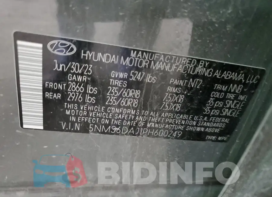 5NMS6DAJ1PH600249 Photo# 13