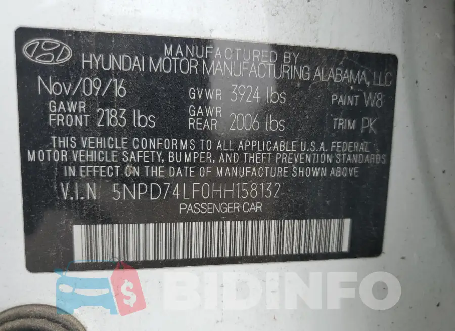 5NPD74LF0HH158132 Photo# 12