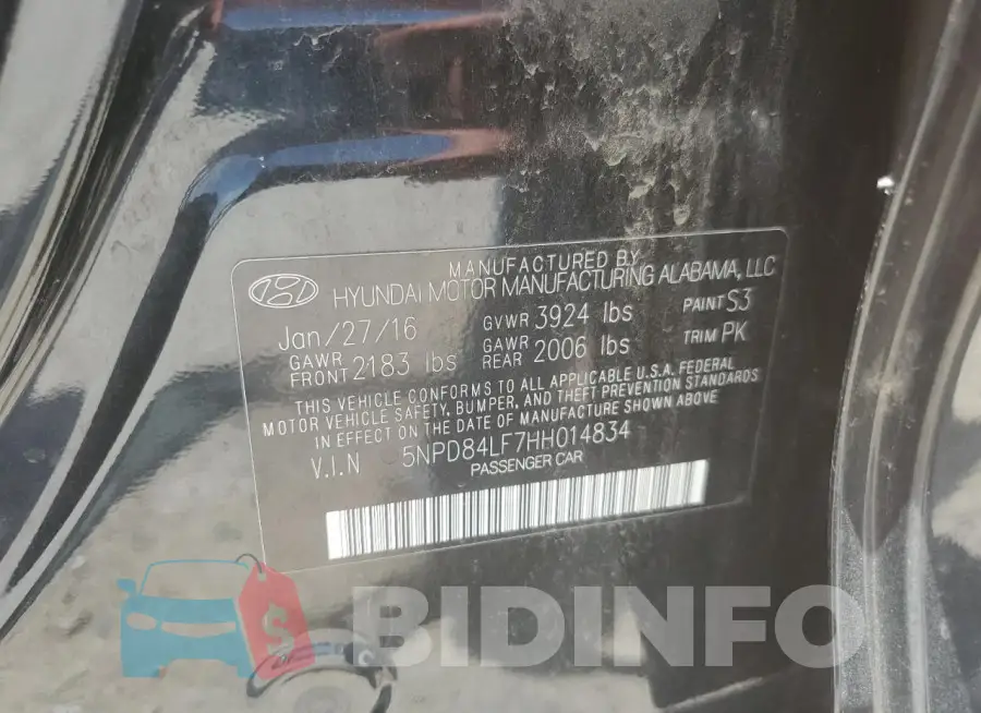 5NPD84LF7HH014834 Photo# 12