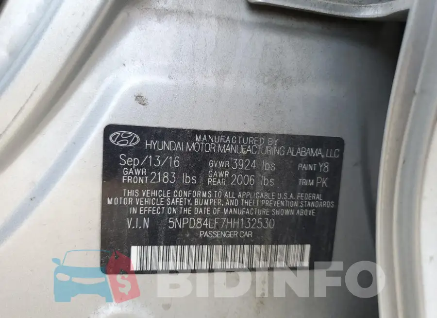 5NPD84LF7HH132530 Photo# 12