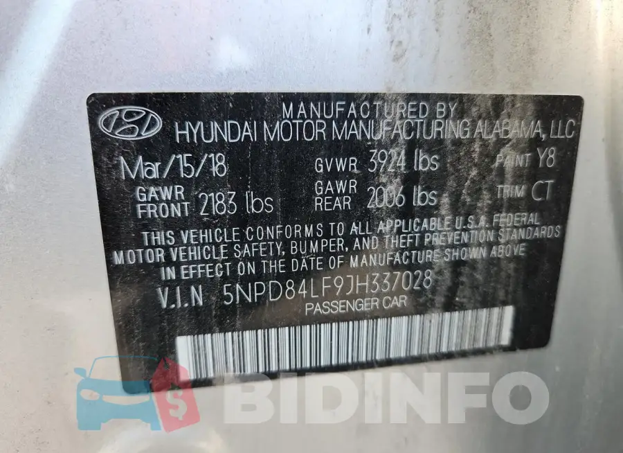 5NPD84LF9JH337028 Photo# 13
