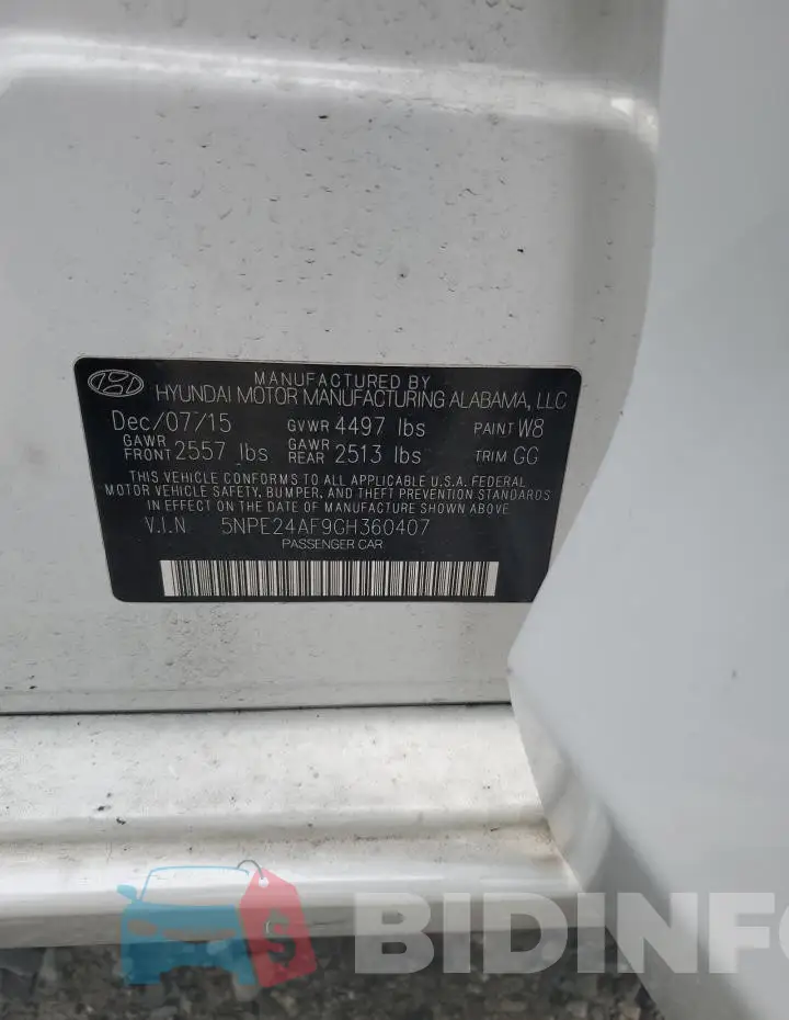 5NPE24AF9GH360407 Photo# 12