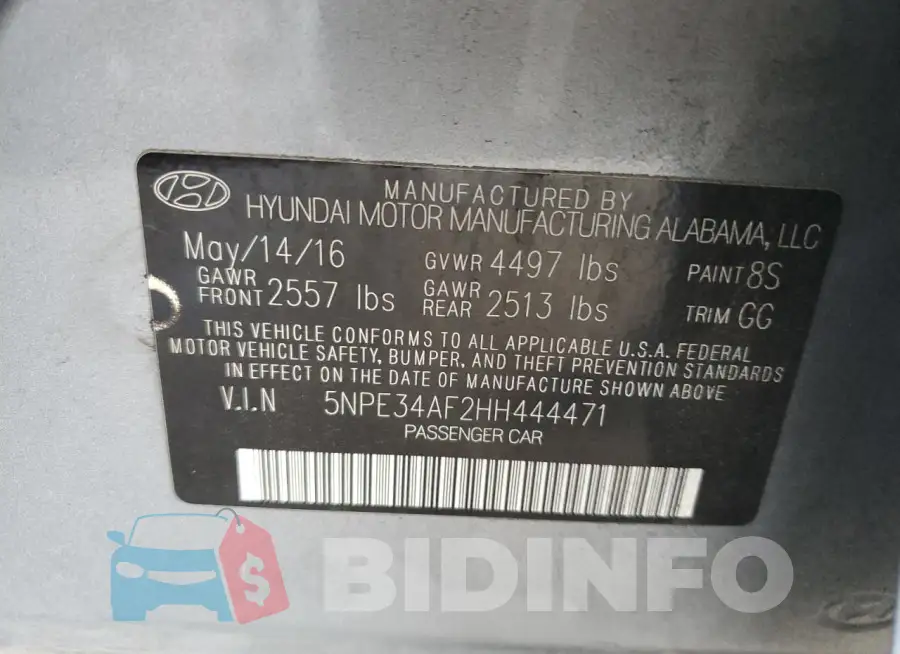 5NPE34AF2HH444471 Photo# 13