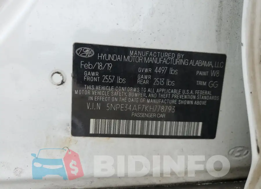 5NPE34AF7KH778793 Photo# 12