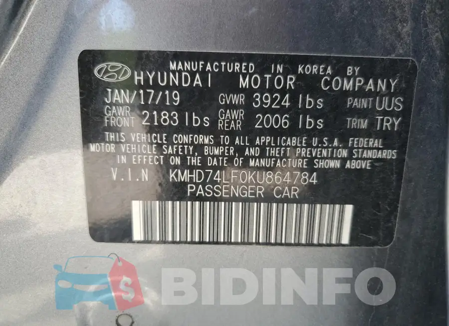 KMHD74LF0KU864784 Photo# 12