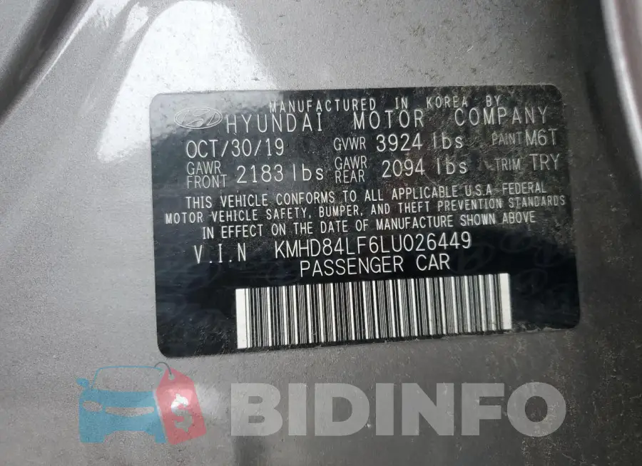 KMHD84LF6LU026449 Photo# 12