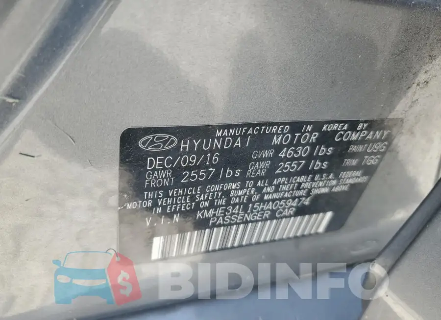 KMHE34L15HA059474 Photo# 12