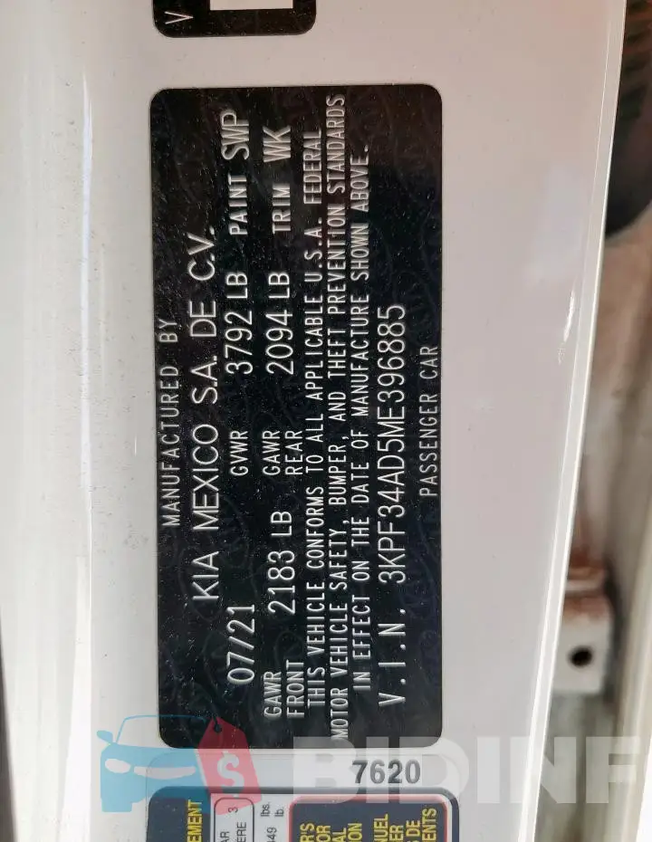 3KPF34AD5ME396885 Photo# 13