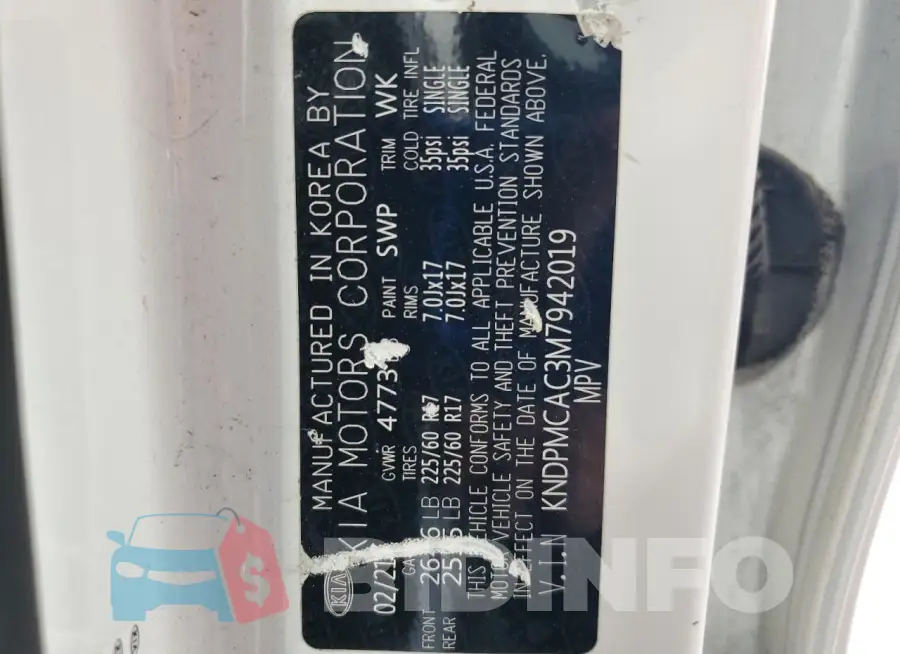 KNDPMCAC3M7942019 Photo# 13