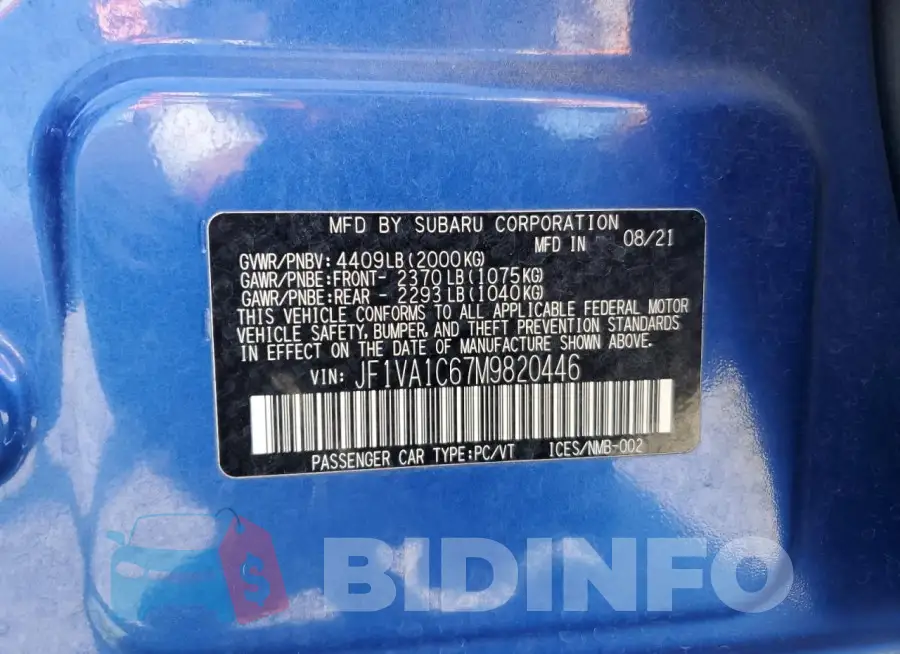 JF1VA1C67M9820446 Photo# 13