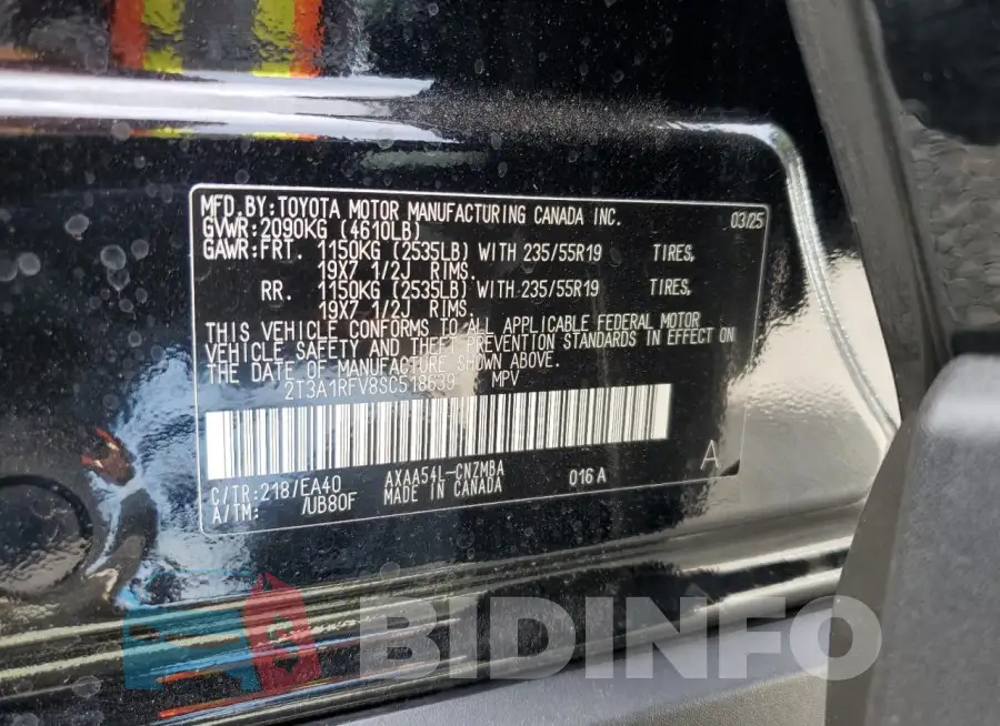 2T3A1RFV8SC518639 Photo# 14