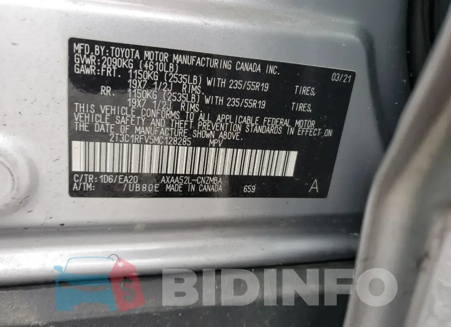 2T3C1RFV5MC128285 Photo# 13