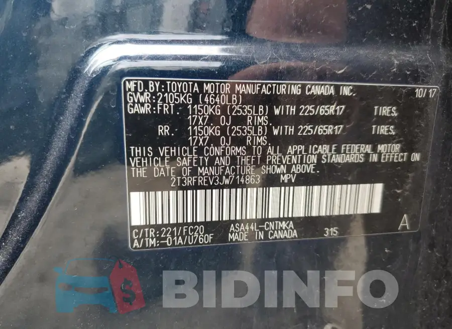 2T3RFREV3JW714863 Photo# 14
