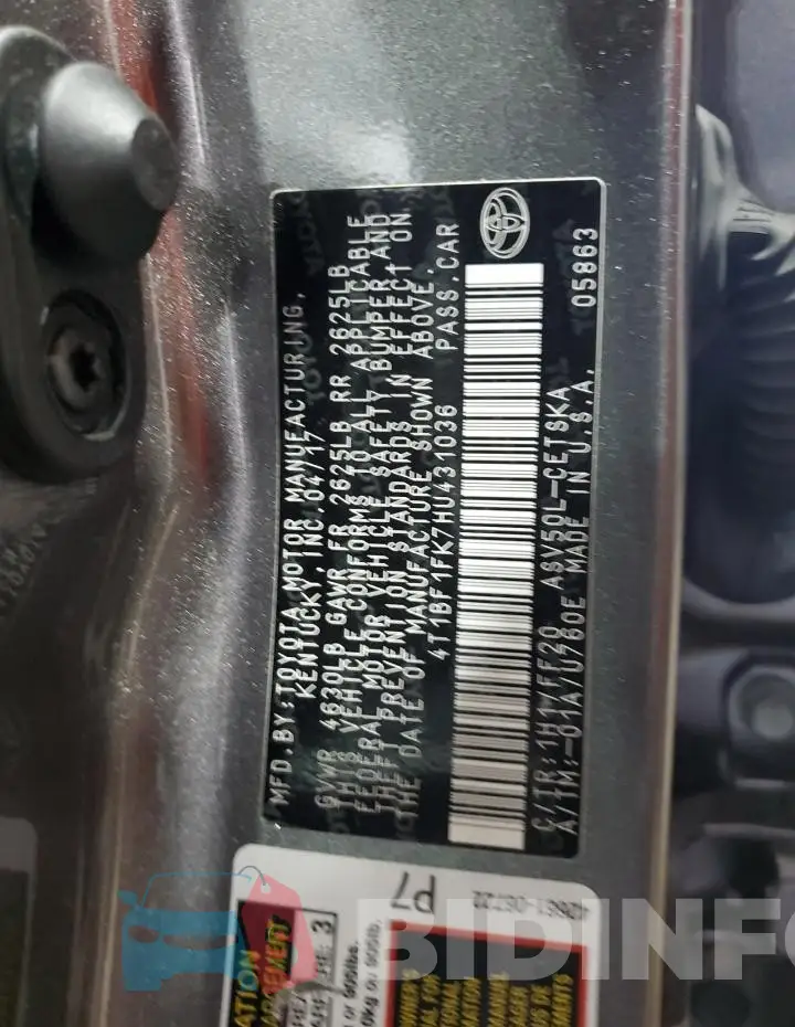 4T1BF1FK7HU431036 Photo# 12