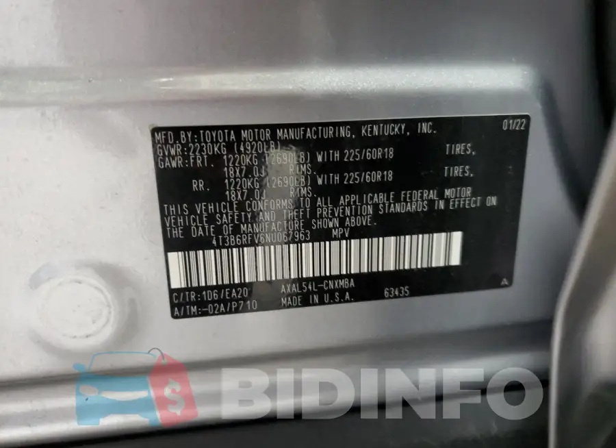 4T3B6RFV6NU067963 Photo# 13