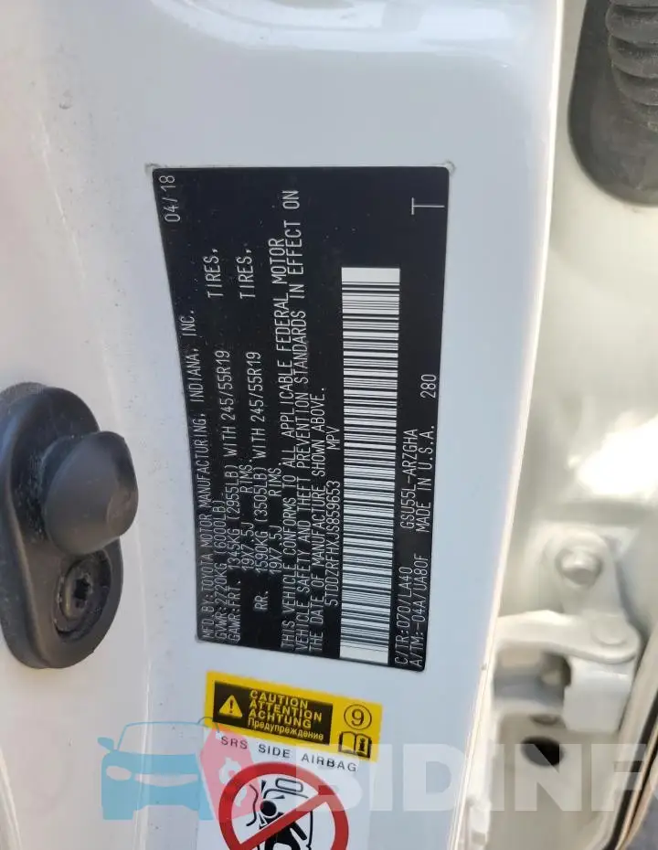 5TDDZRFHXJS859653 Photo# 12