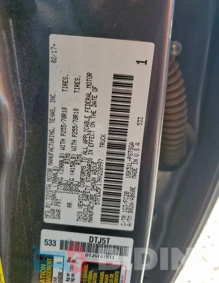 5TFEW5F17HX220997 Photo# 12