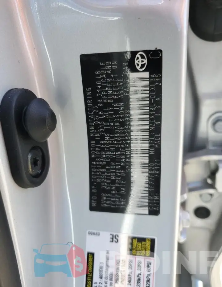 5YFB4MDE4SP294988 Photo# 12