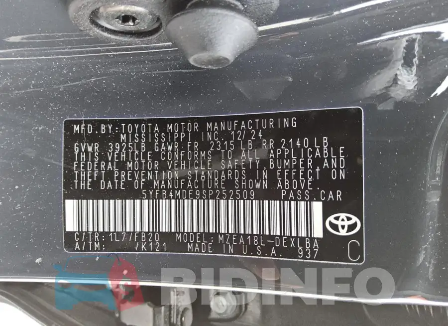 5YFB4MDE9SP252509 Photo# 12