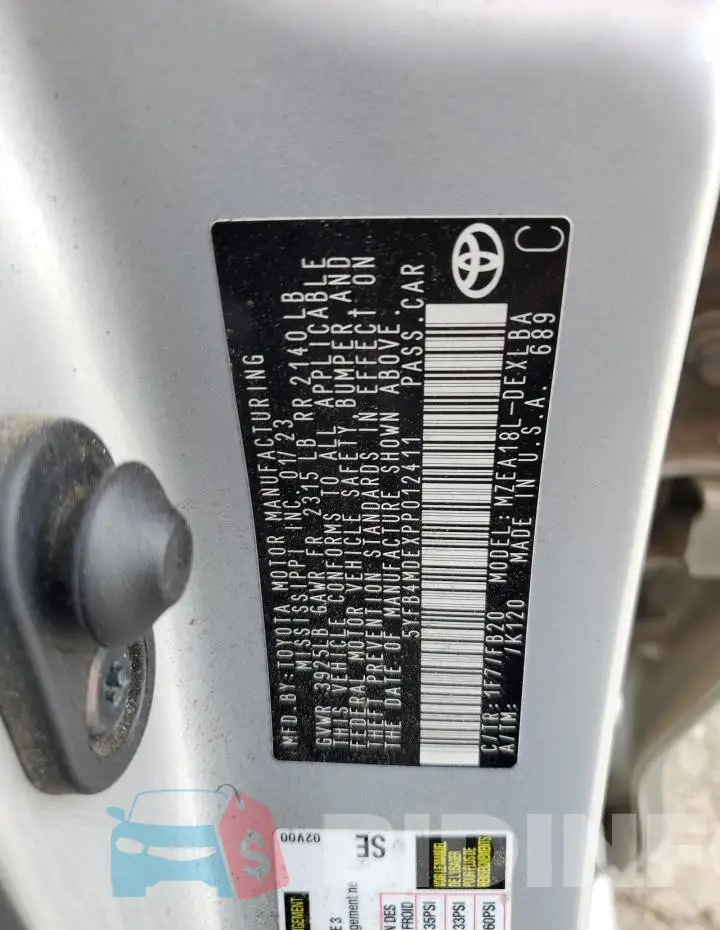 5YFB4MDEXPP012411 Photo# 13