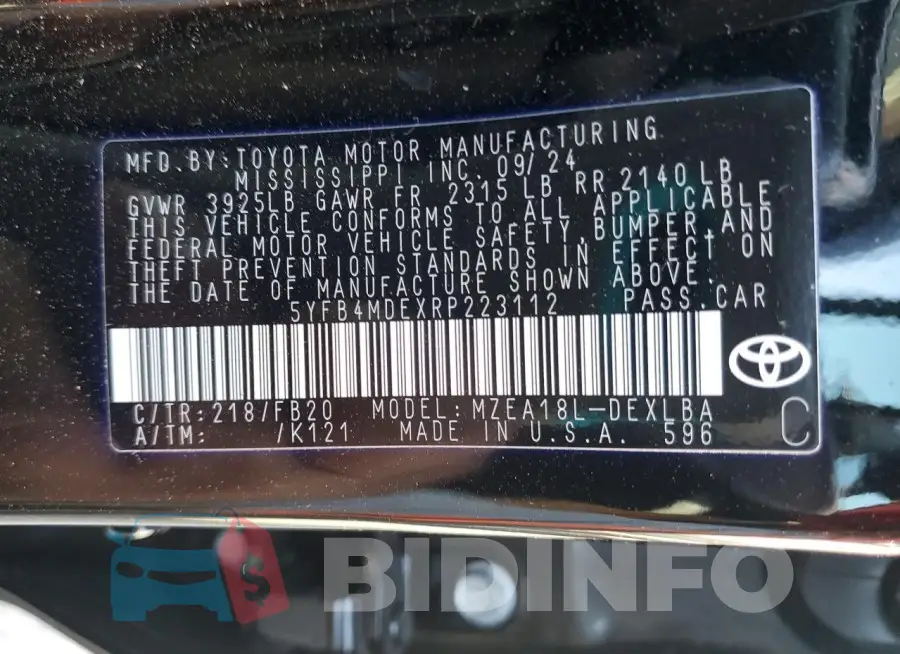 5YFB4MDEXRP223112 Photo# 12