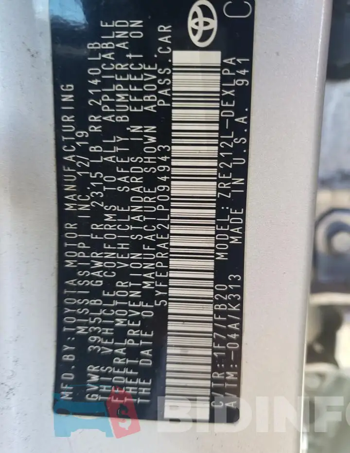 5YFEPRAE2LP094943 Photo# 12