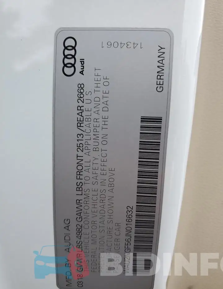 WAU2NGF56JN016632 Photo# 12