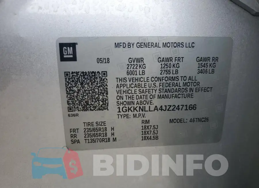 1GKKNLLA4JZ247166 Photo# 13