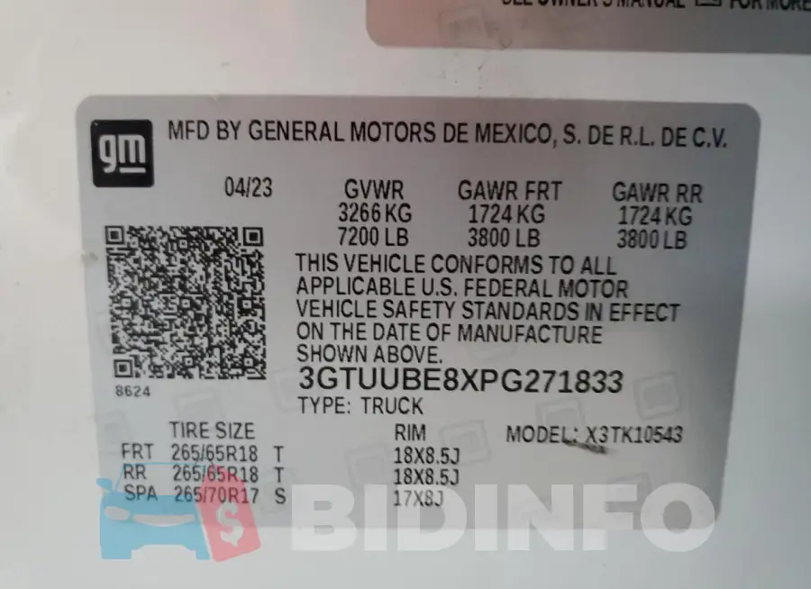 3GTUUBE8XPG271833 Photo# 12